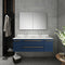 Fresca Lucera 48" Royal Blue Wall Hung Modern Bathroom Cabinet with Top and Undermount Sink FCB6148RBL-UNS-CWH-U