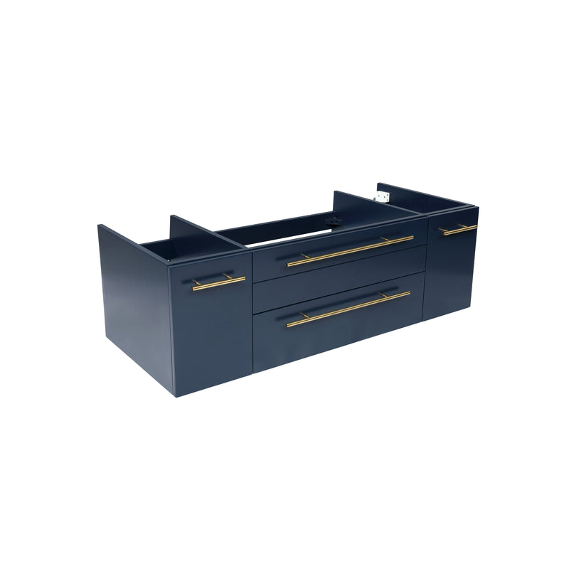 Fresca Lucera 48" Royal Blue Wall Hung Undermount Sink Modern Bathroom Cabinet FCB6148RBL-UNS