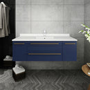 Fresca Lucera 48" Royal Blue Wall Hung Undermount Sink Modern Bathroom Cabinet FCB6148RBL-UNS