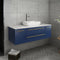 Fresca Lucera 48" Royal Blue Wall Hung Modern Bathroom Cabinet with Top and Vessel Sink FCB6148RBL-VSL-CWH-V