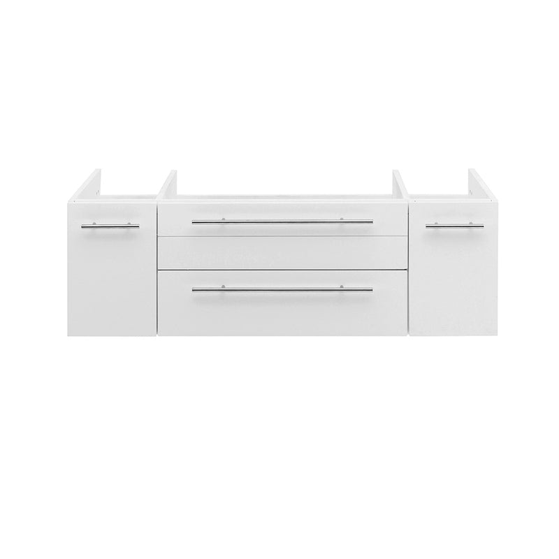 Fresca Lucera 48" White Wall Hung Undermount Sink Modern Bathroom Cabinet FCB6148WH-UNS