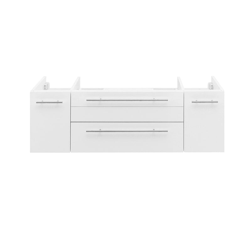 Fresca Lucera 48" White Wall Hung Double Vessel Sink Modern Bathroom Cabinet FCB6148WH-VSL-D