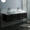 Fresca Lucera 60" Espresso Wall Hung Modern Bathroom Cabinet with Top and Double Vessel Sinks FCB6160ES-VSL-D-CWH-V