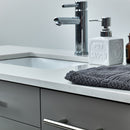 Fresca Lucera 60" Gray Wall Hung Modern Bathroom Cabinet with Top and Double Undermount Sinks FCB6160GR-UNS-D-CWH-U