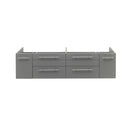 Fresca Lucera 60" Gray Wall Hung Double Undermount Sink Modern Bathroom Cabinet FCB6160GR-UNS-D