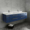 Fresca Lucera 60" Royal Blue Wall Hung Modern Bathroom Cabinet with Top and Double Undermount Sinks FCB6160RBL-UNS-D-CWH-U