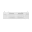 Fresca Lucera 60" White Wall Hung Double Vessel Sink Modern Bathroom Cabinet FCB6160WH-VSL-D