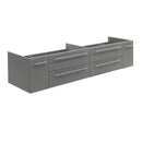 Fresca Lucera 72" Gray Wall Hung Double Undermount Sink Modern Bathroom Cabinet FCB6172GR-UNS