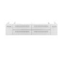 Fresca Lucera 72" White Wall Hung Double Vessel Sink Modern Bathroom Cabinet FCB6172WH-VSL