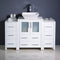 Fresca Torino 48" White Modern Bathroom Cabinets with Top and Vessel Sink FCB62-122412WH-CWH-V