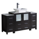 Fresca Torino 54" Espresso Modern Bathroom Cabinets w/ Top & Vessel Sink FCB62-123012ES-CWH-V