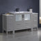 Fresca Torino 60" Gray Modern Bathroom Cabinets with Integrated Sink FCB62-123612GR-I