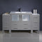 Fresca Torino 60" Gray Modern Bathroom Cabinets with Integrated Sink FCB62-123612GR-I