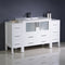 Fresca Torino 60" White Modern Bathroom Cabinets with Integrated Sink FCB62-123612WH-I