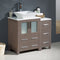 Fresca Torino 36" Gray Oak Modern Bathroom Cabinets with Top and Vessel Sink FCB62-2412GO-CWH-V