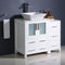 Fresca Torino 36" White Modern Bathroom Cabinets with Top and Vessel Sink FCB62-2412WH-CWH-V