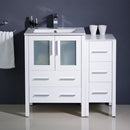 Fresca Torino 36" White Modern Bathroom Cabinets with Integrated Sink FCB62-2412WH-I