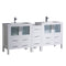 Fresca Torino 72" White Modern Double Sink Bathroom Cabinets w/ Integrated Sinks FCB62-301230WH-I