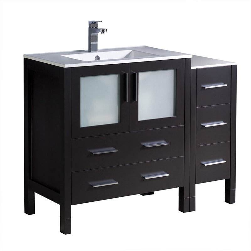 Fresca Torino 42" Espresso Modern Bathroom Cabinets w/ Integrated Sink FCB62-3012ES-I