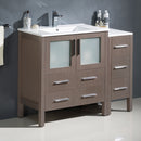 Fresca Torino 42" Gray Oak Modern Bathroom Cabinets with Integrated Sink FCB62-3012GO-I