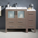 Fresca Torino 42" Gray Oak Modern Bathroom Cabinets with Integrated Sink FCB62-3012GO-I