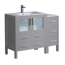 Fresca Torino 42" Gray Modern Bathroom Cabinets w/ Integrated Sink FCB62-3012GR-I