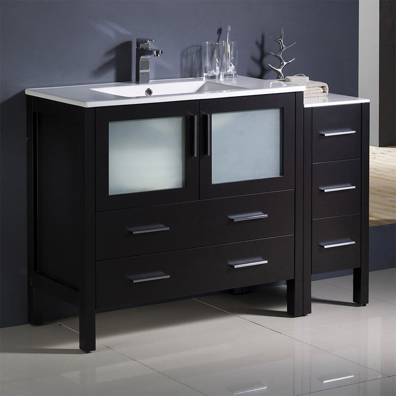 Fresca Torino 48" Espresso Modern Bathroom Cabinets with Integrated Sink FCB62-3612ES-I