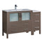 Fresca Torino 48" Gray Oak Modern Bathroom Cabinet w/ Integrated Sink FCB62-3612GO-I