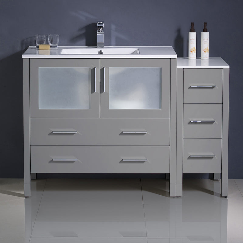 Fresca Torino 48" Gray Modern Bathroom Cabinets with Integrated Sink FCB62-3612GR-I