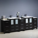 Fresca Torino 84" Espresso Modern Double Sink Bathroom Cabinets with Integrated Sinks FCB62-72ES-I