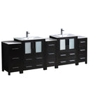 Fresca Torino 84" Espresso Modern Double Sink Bathroom Cabinets w/ Integrated Sinks FCB62-72ES-I