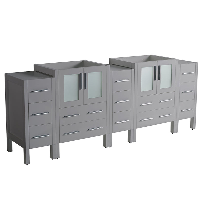 Fresca Torino 72" Gray Modern Bathroom Cabinets FCB62-72GR