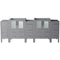 Fresca Torino 72" Gray Modern Bathroom Cabinets FCB62-72GR