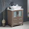 Fresca Torino 24" Gray Oak Modern Bathroom Cabinet with Top and Vessel Sink FCB6224GO-CWH-V