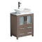 Fresca Torino 24" Gray Oak Modern Bathroom Cabinet w/ Top & Vessel Sink FCB6224GO-CWH-V