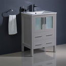 Fresca Torino 24" Gray Modern Bathroom Cabinet with Integrated Sink FCB6224GR-I