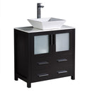 Fresca Torino 30" Espresso Modern Bathroom Cabinet w/ Top & Vessel Sink FCB6230ES-CWH-V