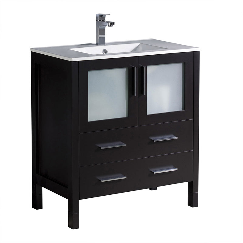 Fresca Torino 30" Espresso Modern Bathroom Cabinet w/ Integrated Sink FCB6230ES-I