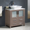 Fresca Torino 30" Gray Oak Modern Bathroom Cabinet with Top and Vessel Sink FCB6230GO-CWH-V