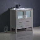 Fresca Torino 30" Gray Modern Bathroom Cabinet with Integrated Sink FCB6230GR-I