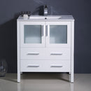 Fresca Torino 30" White Modern Bathroom Cabinet with Integrated Sink FCB6230WH-I