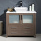 Fresca Torino 36" Gray Oak Modern Bathroom Cabinet with Top and Vessel Sink FCB6236GO-CWH-V