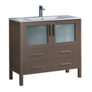 Fresca Torino 36" Gray Oak Modern Bathroom Cabinet w/ Integrated Sink FCB6236GO-I