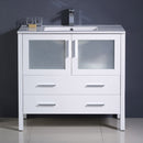 Fresca Torino 36" White Modern Bathroom Cabinet with Integrated Sink FCB6236WH-I