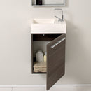 Fresca Pulito 16" Small Gray Oak Modern Bathroom Vanity with Integrated Sink FCB8002GO-I