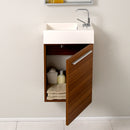 Fresca Pulito 16" Small Teak Modern Bathroom Vanity with Integrated Sink FCB8002TK-I