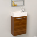 Fresca Pulito 16" Small Teak Modern Bathroom Vanity with Integrated Sink FCB8002TK-I