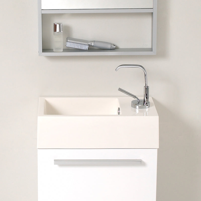 Fresca Pulito 16" Small White Modern Bathroom Vanity with Integrated Sink FCB8002WH-I