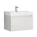 Fresca Mezzo 30" White Wall Hung Modern Bathroom Cabinet w/ Integrated Sink FCB8007WH-I