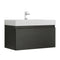 Fresca Mezzo 36" Black Wall Hung Modern Bathroom Cabinet w/ Integrated Sink FCB8008BW-I